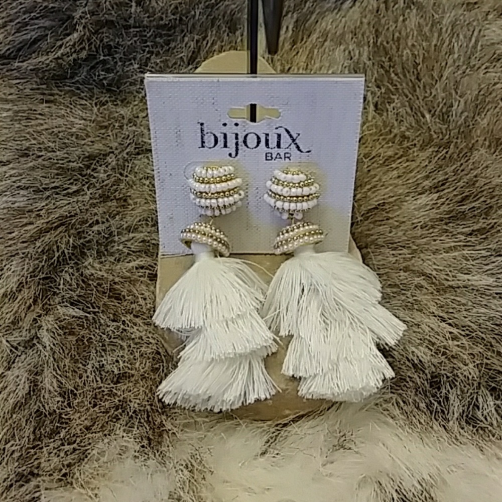 Bijoux Bar Beaded PomPom Earrings